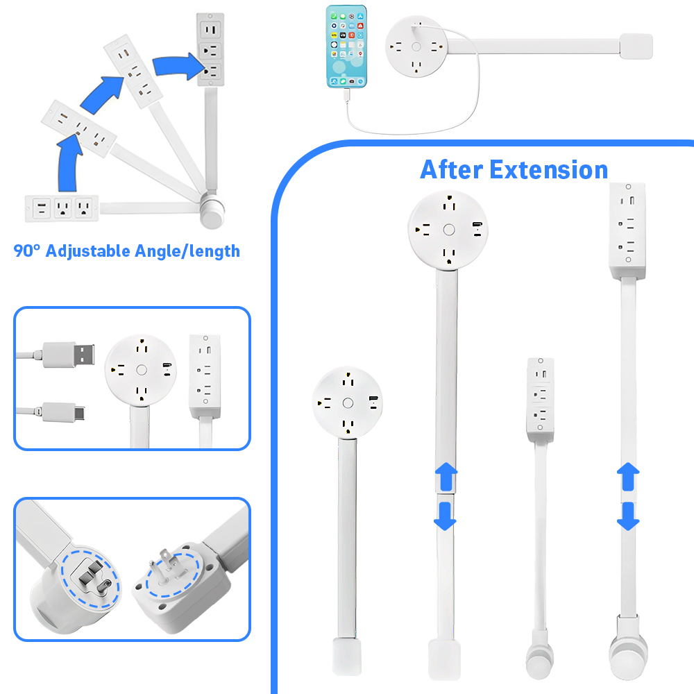 Desk Setup Usb Hub - Extensor de Tomada Elétrica, Adaptador de