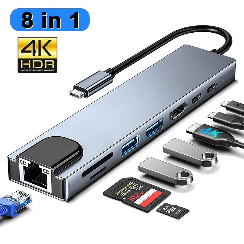 Desk Setup Usb Hub - 8 em 1 usb tipo c