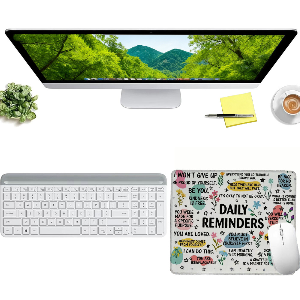 Desk Setup Productivity - Mouse Pad com Afirmações Positivas para