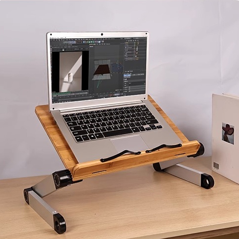 Desk Setup With Ipad - Mesa de Cama Ajustável em Bambu
