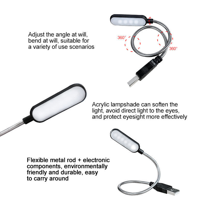 Mini 4 led livro lâmpada portá - Desk Setup For Laptop avaliação e preço