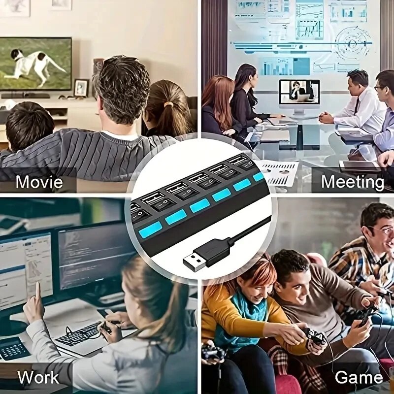 Alta velocidade 4/7 portas usb - Desk Setup Usb Hub avaliação e preço