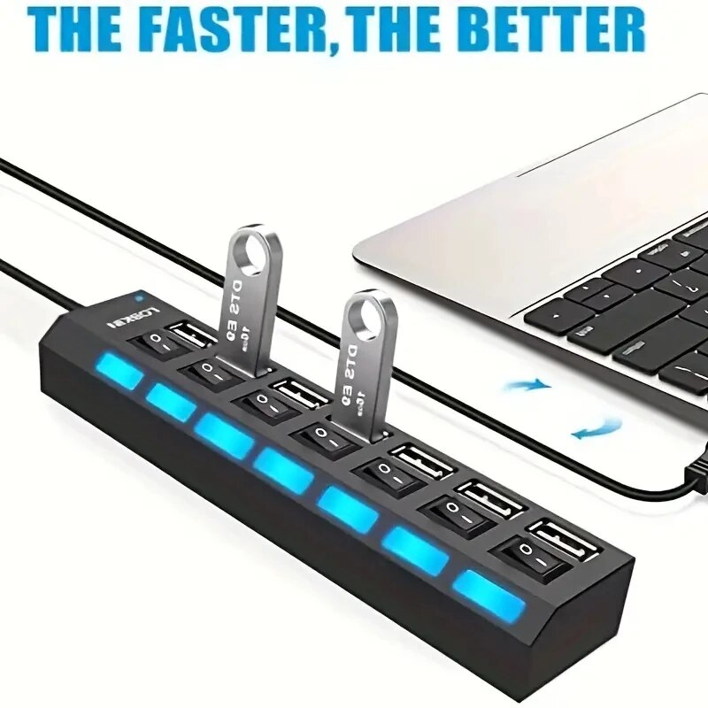 Alta velocidade 4/7 portas usb - Desk Setup Usb Hub avaliação e preço