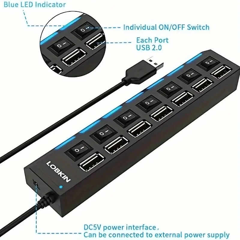 Alta velocidade 4/7 portas usb - Desk Setup Usb Hub avaliação e preço