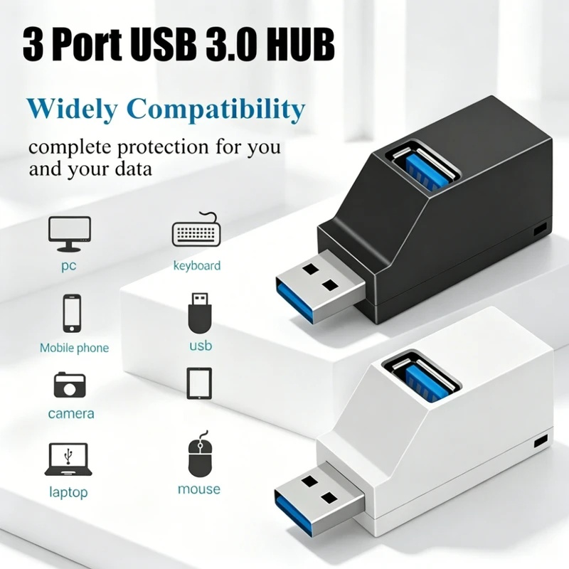 Hub USB 3.0 2.0 Rotativo com 3 - Desk Setup Usb Hub avaliação e preço