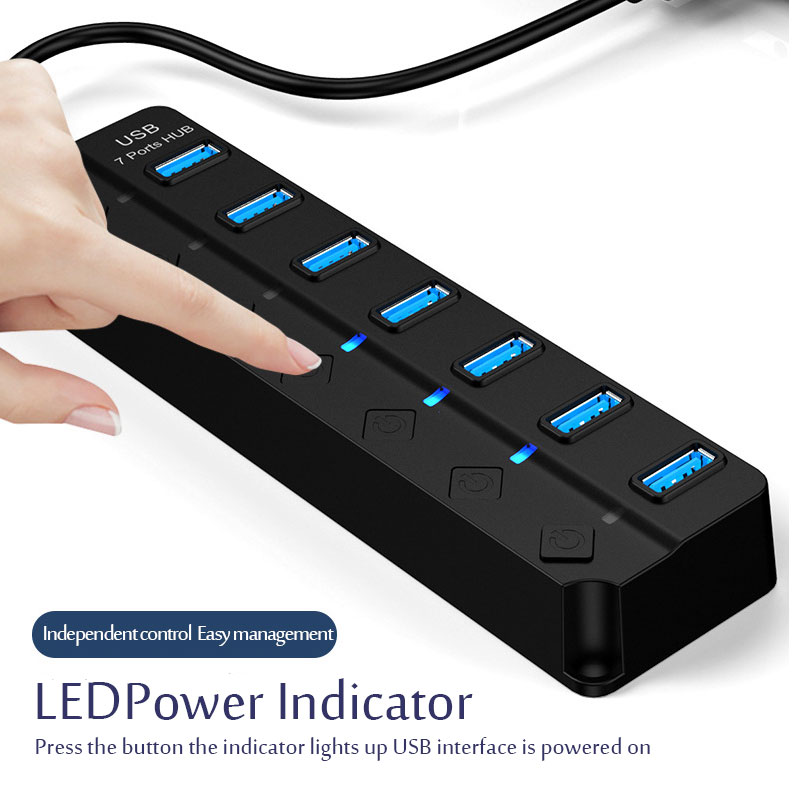Hub USB 3.0 7 em 1, divisor US - Desk Setup Usb Hub avaliação e preço