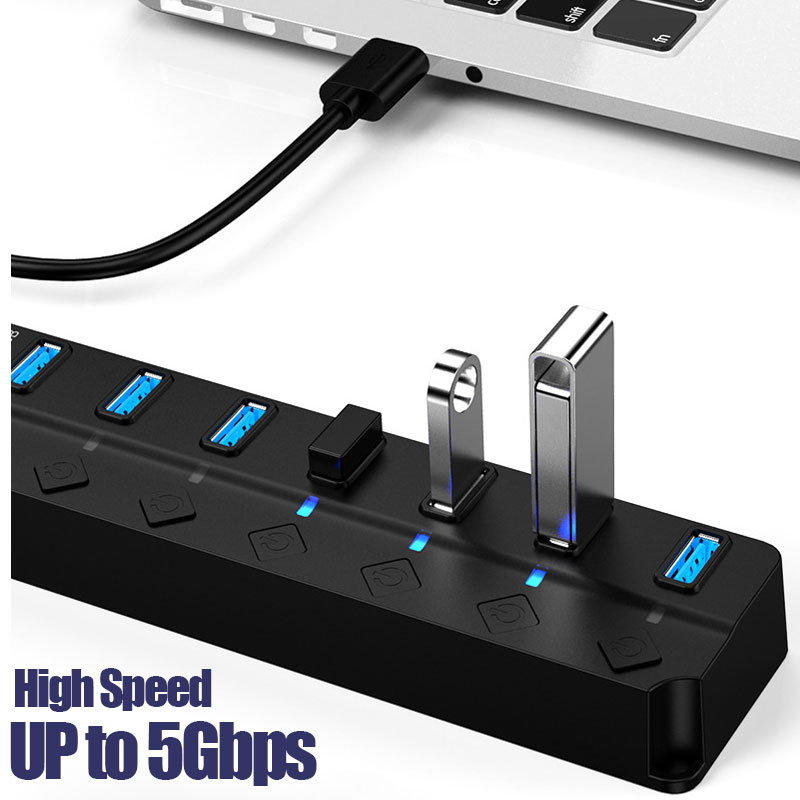 Hub USB 3.0 7 em 1, divisor US - Desk Setup Usb Hub avaliação e preço