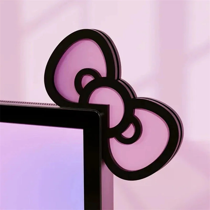 Kawaii rosa acrílico arco moni - Desk Setup Pc avaliação e preço