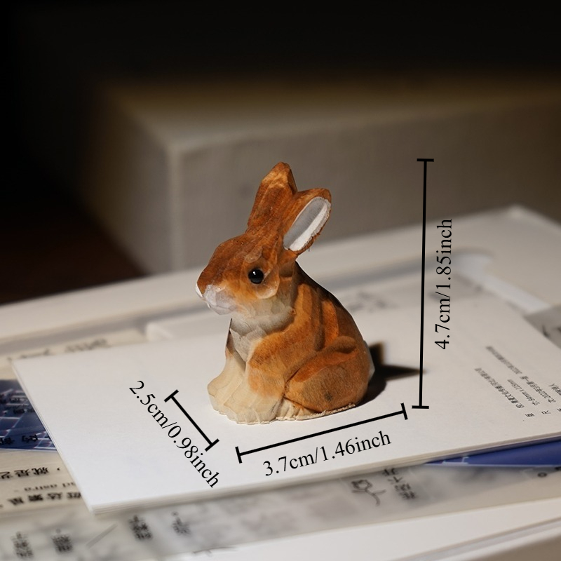 1pc sentado coelho mão esculpi - Desk Setup Nature avaliação e preço