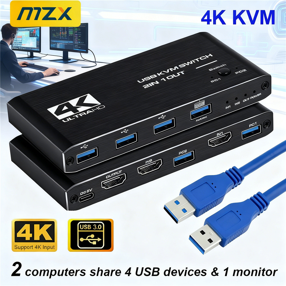 Switch KVM 4K 60Hz, Hub USB 3. - Desk Setup Usb Hub avaliação e preço
