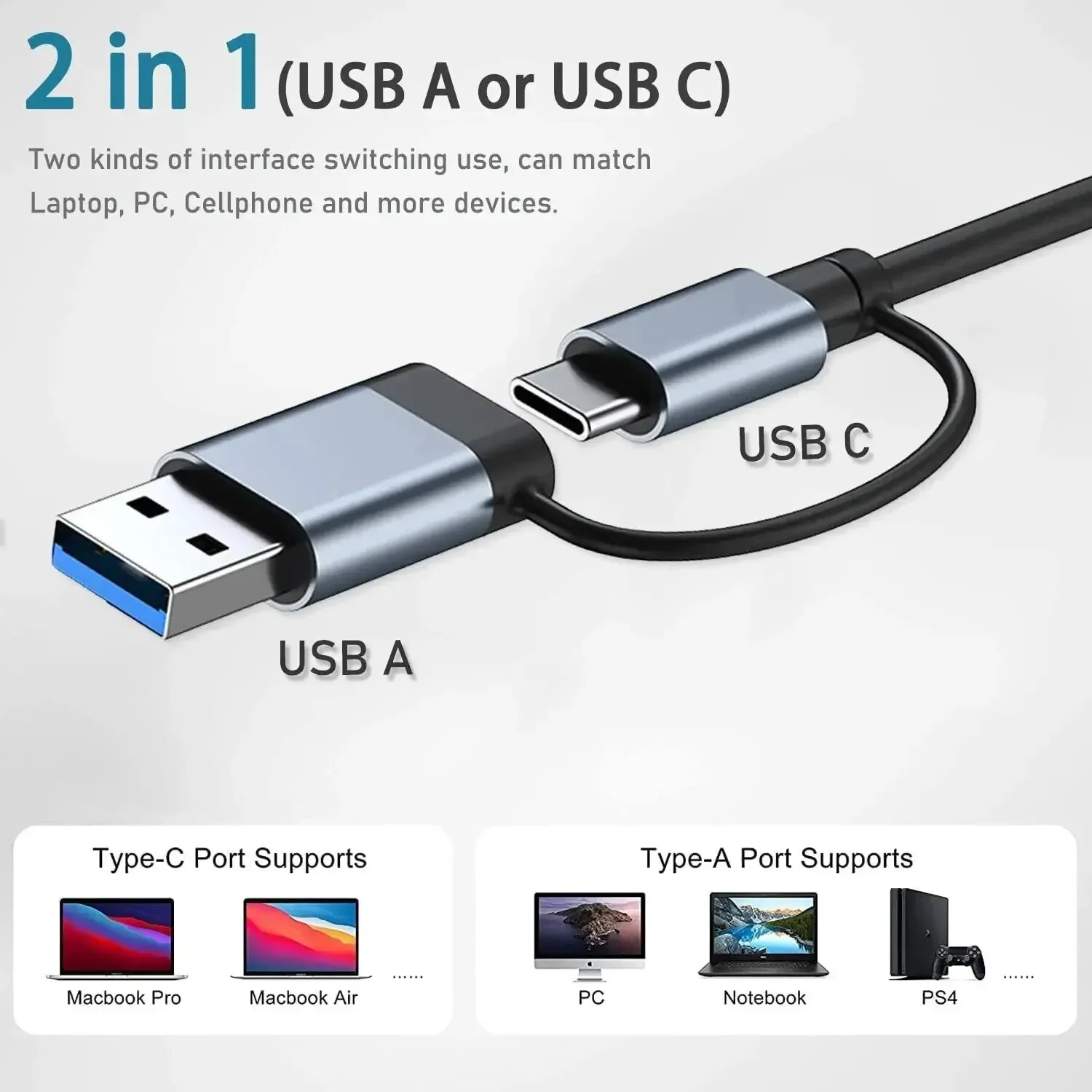 Hub 8 em 2 USB-C com leitor de - Desk Setup Usb Hub avaliação e preço