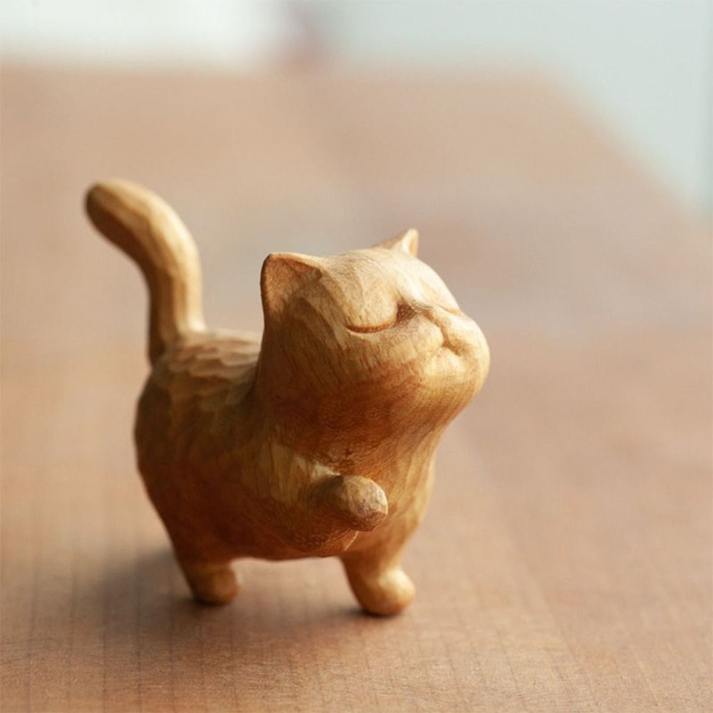 Presente de madeira gato ornam - Desk Setup Nature avaliação e preço