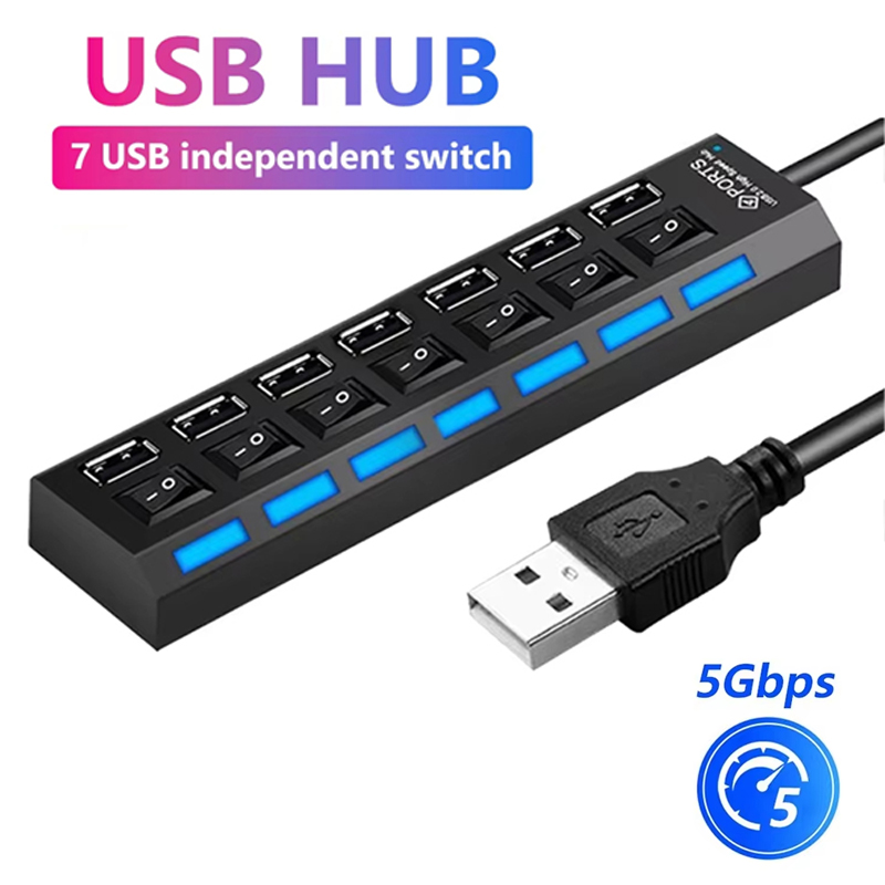 Hub USB 2.0 de 7 portas para l - Desk Setup Usb Hub avaliação e preço