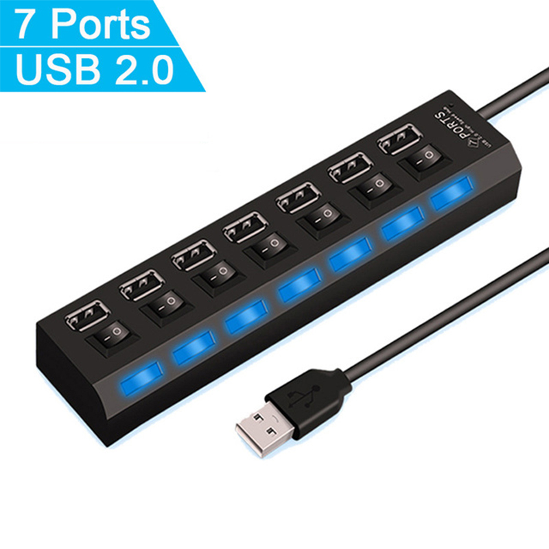 Hub USB 2.0 de 7 portas para l - Desk Setup Usb Hub avaliação e preço